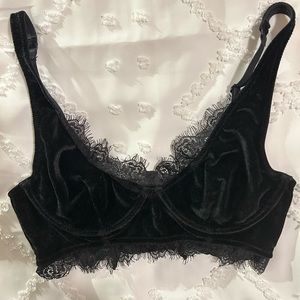 Free people black bralette with lace